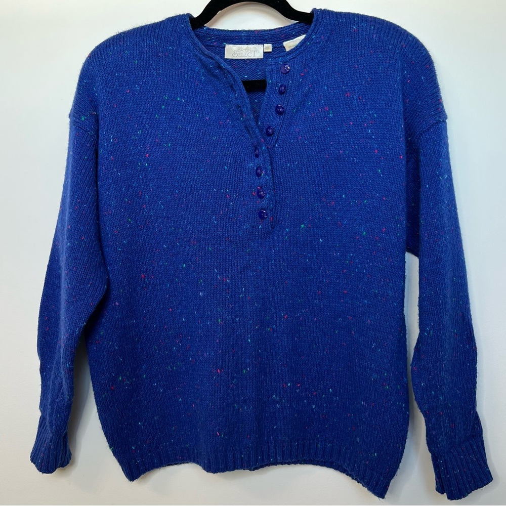 Vintage Eaton Select Blue Speckled Women's Knit Sweater size L